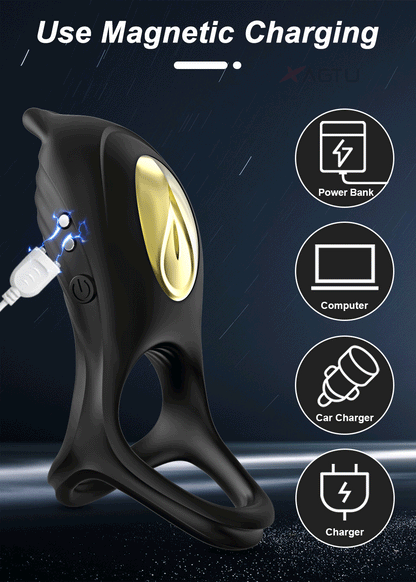 Sucking Vibrator Cock Ring for Men – Delay Ejaculation & Clitoral Stimulator Sex Toy for Couples, Adult Penis Ring