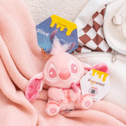 Disney Pink Mickey Minnie Stitch Plush Keychain - 19cm Kawaii Bag & Backpack Pendant Gift