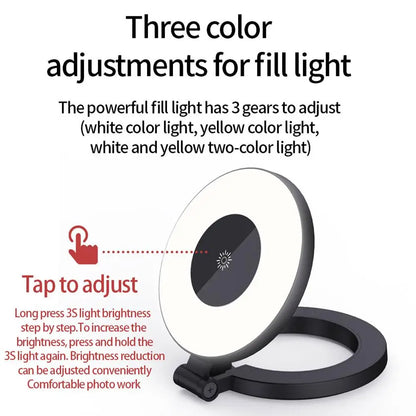 Mini Magnetic Pocket LED Fill Light — Universal Selfie Light for iPhone 12-15 with MagSafe