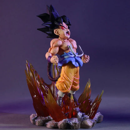 BANDAI 19cm Dragon Ball SHK Kai Ape Series No.2 Goku Figure — Glow Black Hair Super Four PVC Anime Model Collectible Ornament