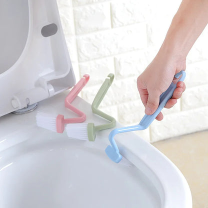 Portable Curved Toilet Brush - Handy Bathroom Cleaning Tool with Curved Brush Handle for Effortless Cleaning