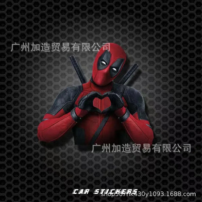 Cute Deadpool Car Sticker – Waterproof Heart Decal for Scratch Cover, Exterior Decoration & Gift Accessory