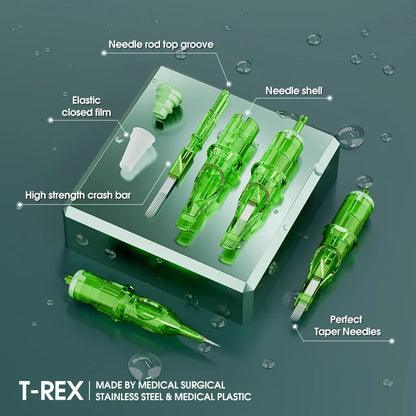 T-Rex 20PCS Tattoo Cartridge Needles - Disposable RL & RM 0.35MM Ink Cartridges for Tattoo Machines