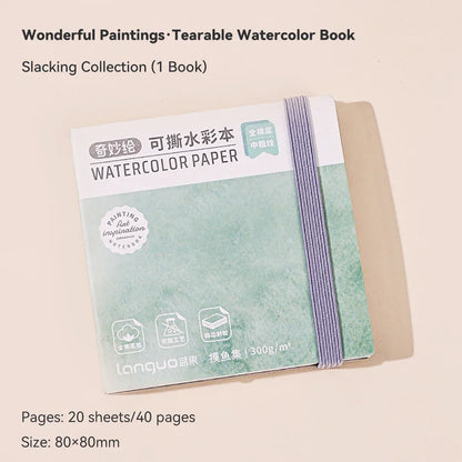100% Cotton Mini Watercolor Paper Book – 300gsm Tearable Sketchbook Journal for Drawing & Painting