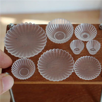 8PCS 1:6 Miniature Dollhouse Tableware Set – Mini Bowls & Plates for Blythe & BJD Dolls