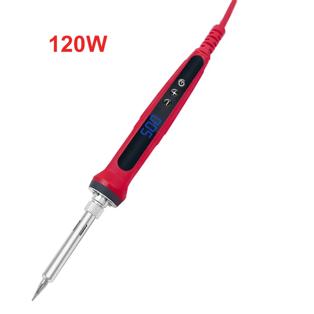 80W Soldering Iron Kit – Adjustable Temperature with LCD, Ceramic Heater, Soldering Tips & Tweezers