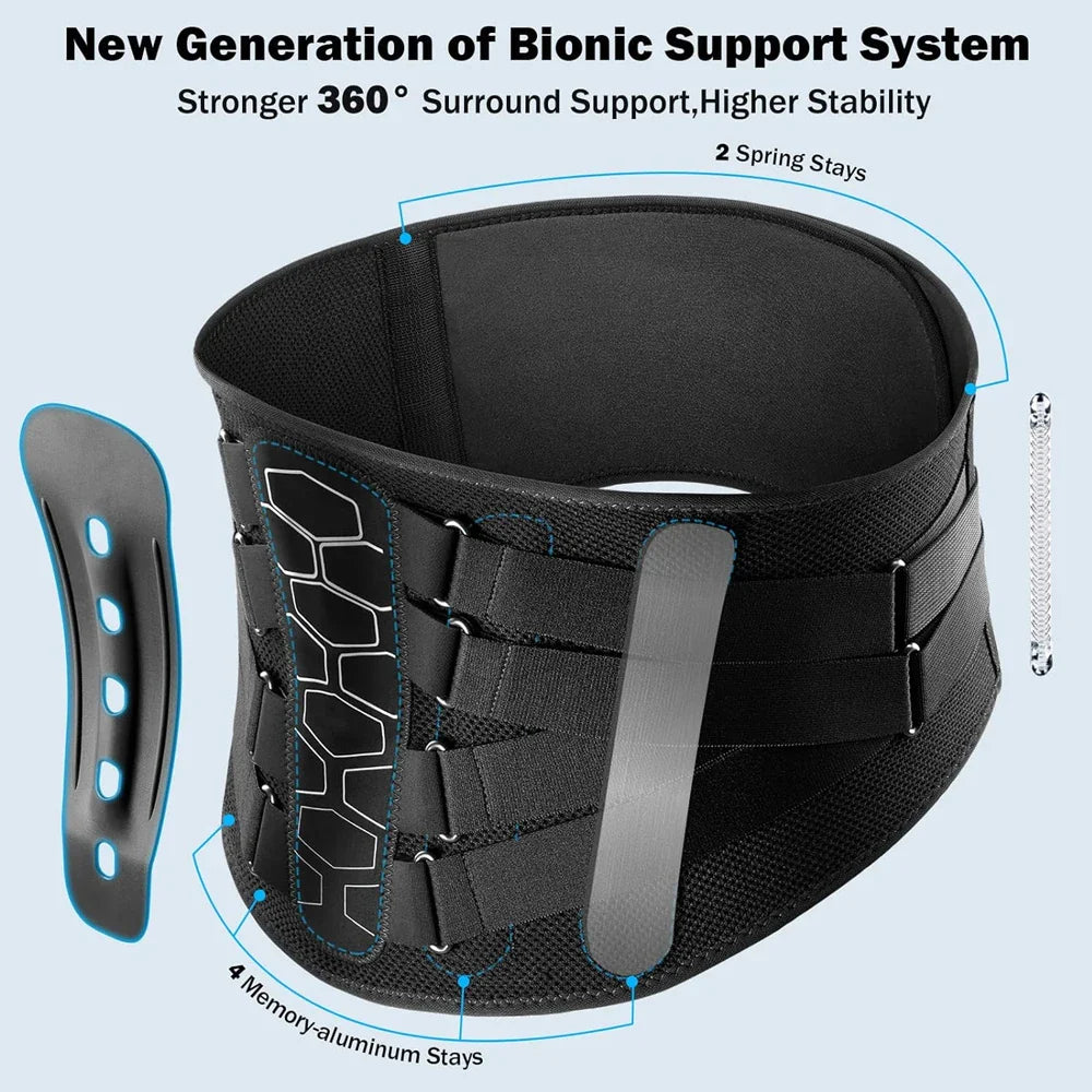 Back Brace for Lower Back Pain – Sciatica, Herniated Disc & Scoliosis Support Belt with Soft Pad, Lightweight Lumbar Support