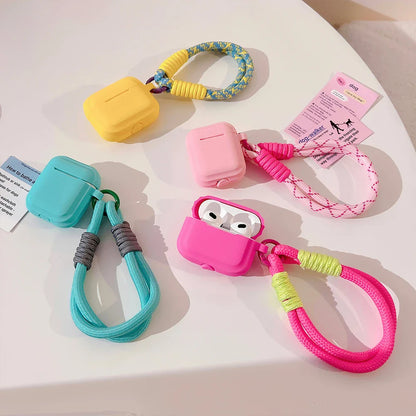 Luxury Soft Silicone Case for Airpods Pro 2 3 1: Wireless Earphone Protective Cover with Anti-Lost Lanyard - Headphone Accessories