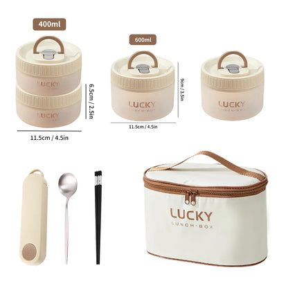 WORTHBUY Transparent Lunch Box with Handle – Microwave Safe Leak-Proof Bento Food Container for Kids & Students, Portable Storage Box