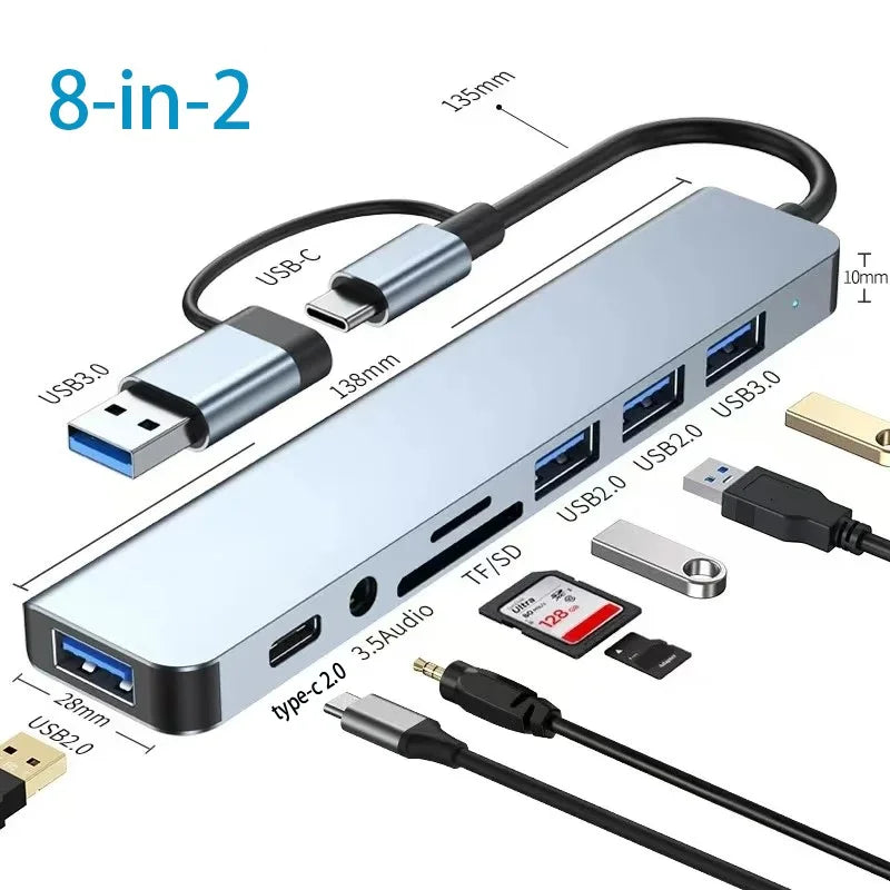 USB-C Hub Thunderbolt 3 Docking Station Splitter – Laptop Adapter for MacBook Air M1 & iPad Pro