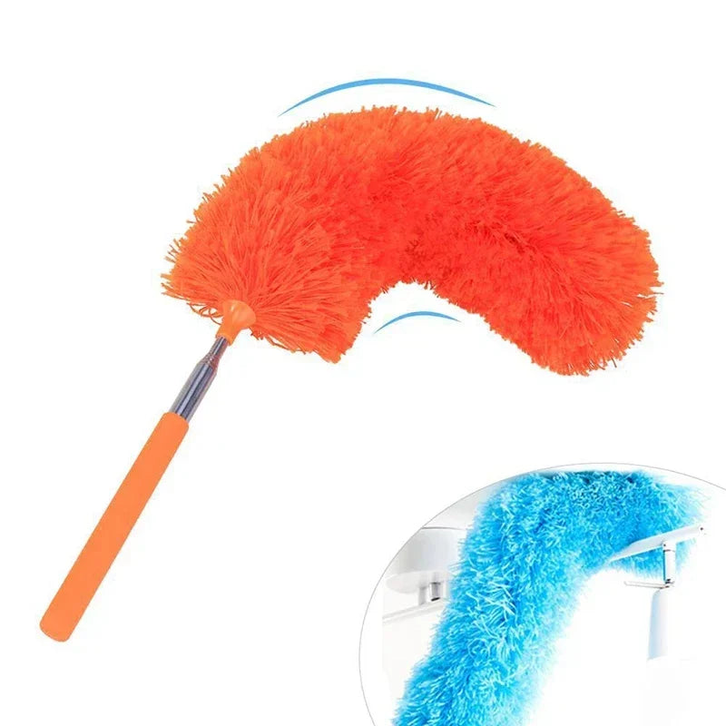 360° Electrostatic Dust Duster - Telescopic Flexible Microfiber Cleaning Brush with Stainless Steel Handle