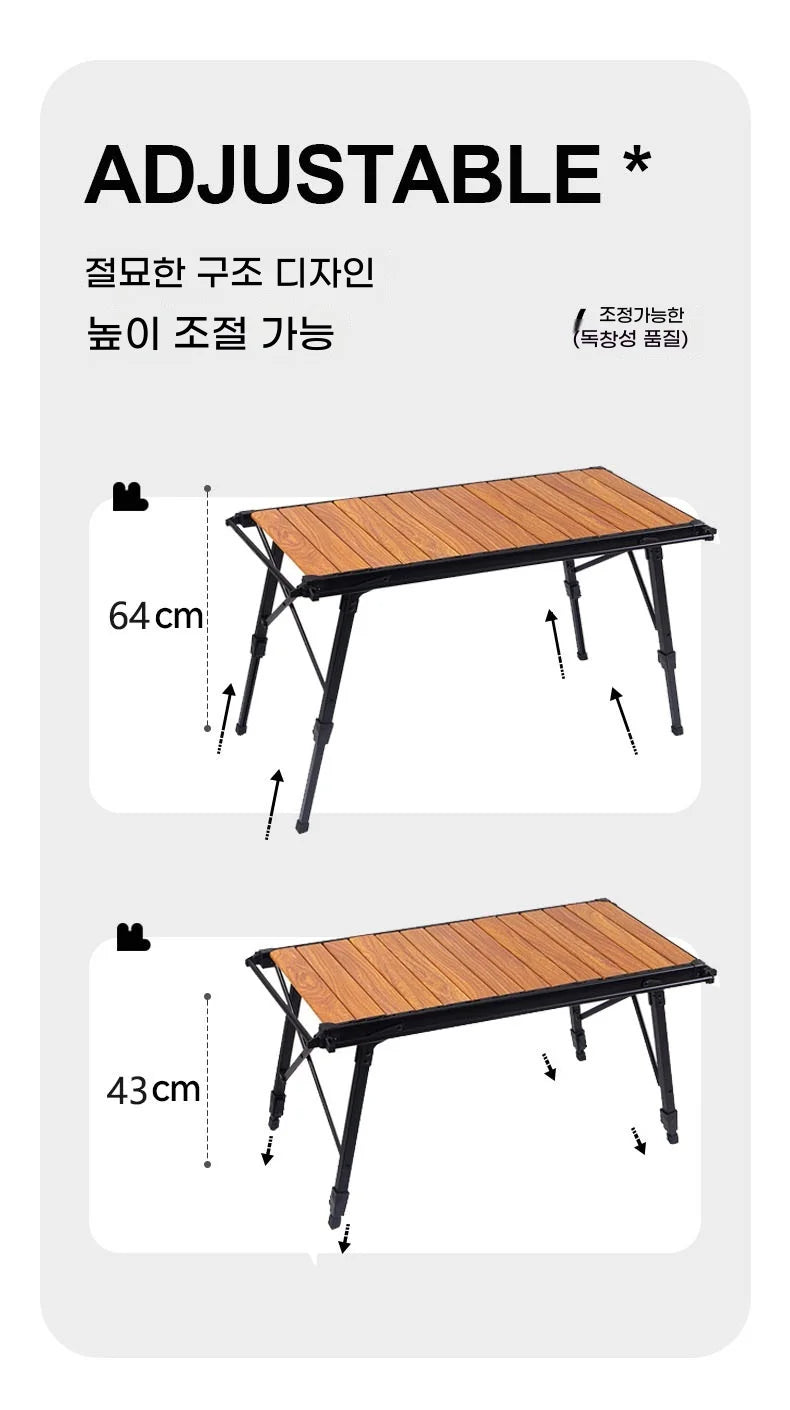 Lohascamping Folding IGT Table – Lightweight Portable Roll Table with Adjustable Legs for BBQ, Desktop Burner & Backpacking