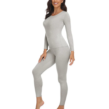 Women's Thermal Underwear Set - Fleece-Lined Long Johns Base Layer Top and Bottom, 2 Piece Set