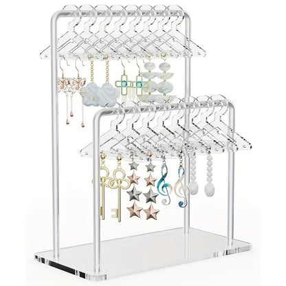 16pcs Hanger-Shaped Jewelry Holders – Personalized Earring Display Racks & Organizer Stands
