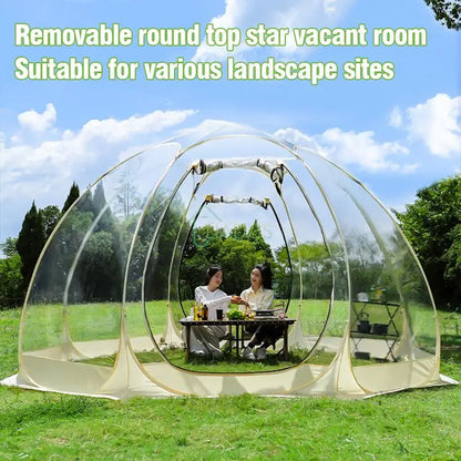 Camping Star Transparent Folding Tent – 4-8 Person Portable Spherical Tent, Rain/Windproof, Quick Opening for Outdoor Use