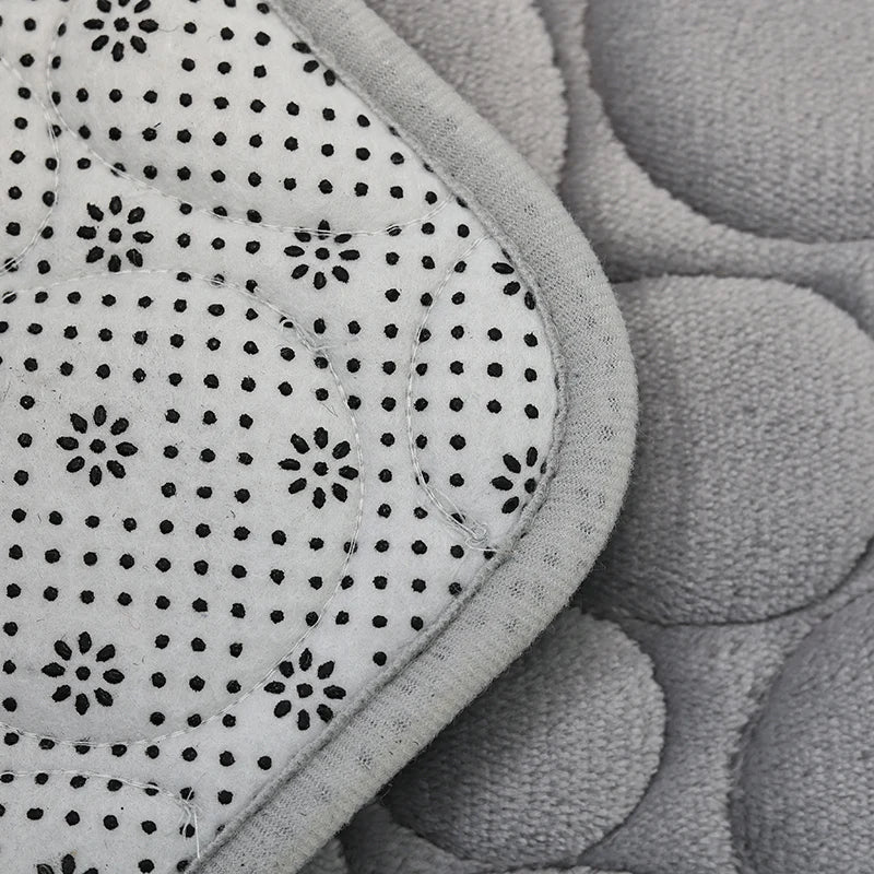Solid Color Simple Bathroom Mat Set - Water-Absorbing, Non-Slip Stone Pattern, Comfortable & Soft (3PC)