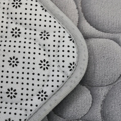 Solid Color Bathroom Floor Mat Set – Water-Absorbing, Non-Slip Stone Pattern, Comfortable & Soft 3-Piece Set
