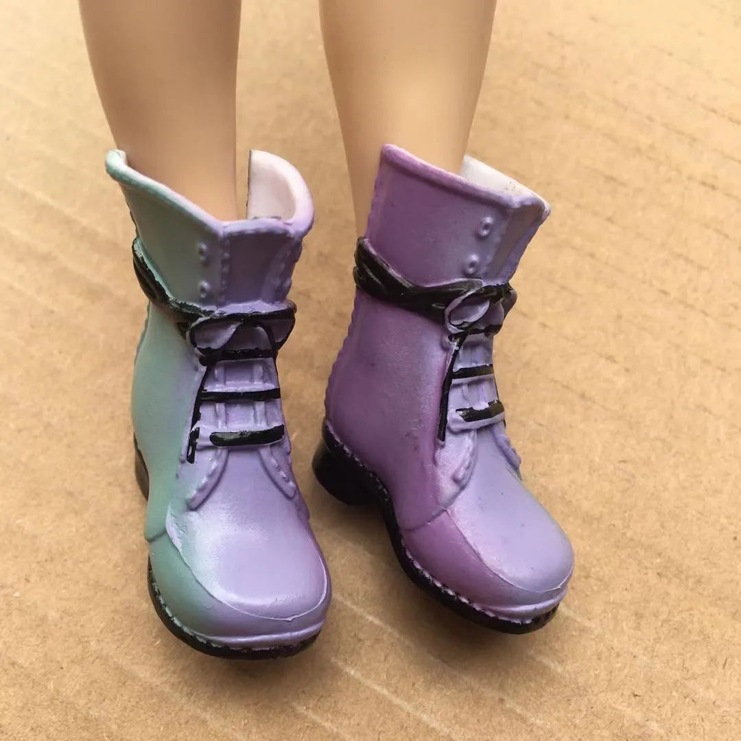 Rainbow Doll Shoes – Boots, Sandals & High Heels for DIY Doll Dressing in Black, Green & Red