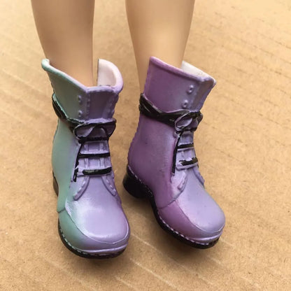 Rainbow Doll Shoes – Boots, Sandals & High Heels for DIY Doll Dressing in Black, Green & Red
