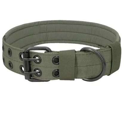 Adjustable Reflective Nylon Dog Collar – Heavy Duty Tactical Training Collar for German Shepherds