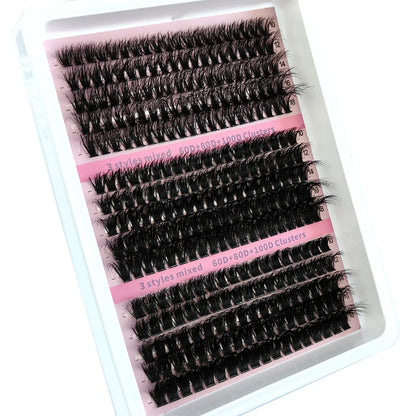New 15 Rows DIY 5D Fluffy Lash Clusters – 60D–200D Wispy Thick Individual Eyelash Extensions 10–20mm Volume Lash Kit for Salon-Style Look