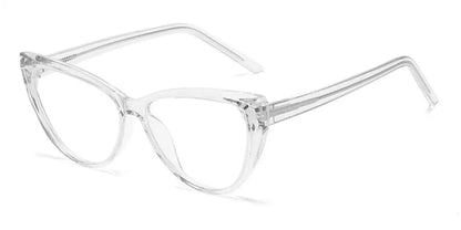 Transparent Cat Eye Reading Glasses - Ultralight TR90 Computer Eyewear with Spring Hinge for Women