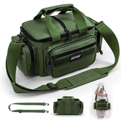 Goture Fishing Tackle Shoulder Bag – 38x23x19cm High Capacity 600D Oxford Cloth Outdoor Cycling & Camping Backpack