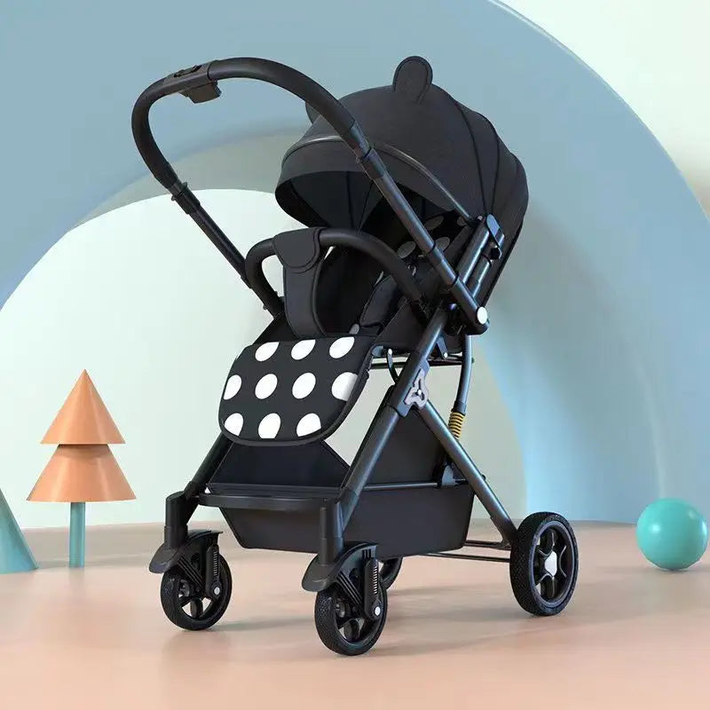 Lightweight Two-Way Baby Stroller — High Landscape, Spine Protection, 4-Wheel Newborn Push Trolley