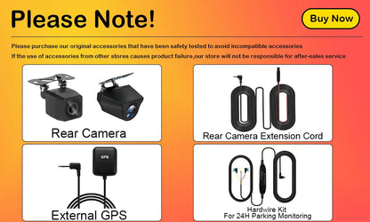 Aprilboy 4K WiFi Dash Cam 2160P – Dual Lens Front & Rear Car DVR, Night Vision, G-Sensor, 24H Parking Monitor