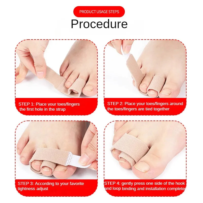 Toe & Finger Straightener Tape – Hammer Toe, Hallux Valgus Corrector Bandage with Separator Splint Wraps, Foot Care Supply