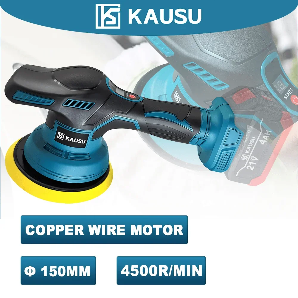 Cordless Electric Car Polisher with Digital Display – Automotive Waxing & Rotary Polishing Tool for Makita 18V Battery (Tool Only, No Battery)
