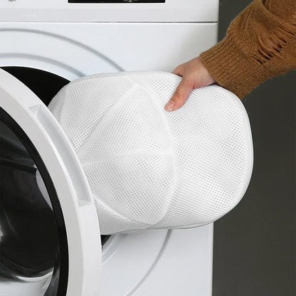 Washing Machine Hat Protector & Laundry Bag - Small Clothes Wash Bag, Anti-Deformation Mesh Organizer with Zipper