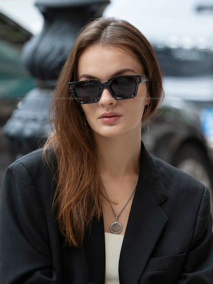 Ruiao 2024 Luxury Premium Designer Sunglasses – Black Square Shades for Men & Women