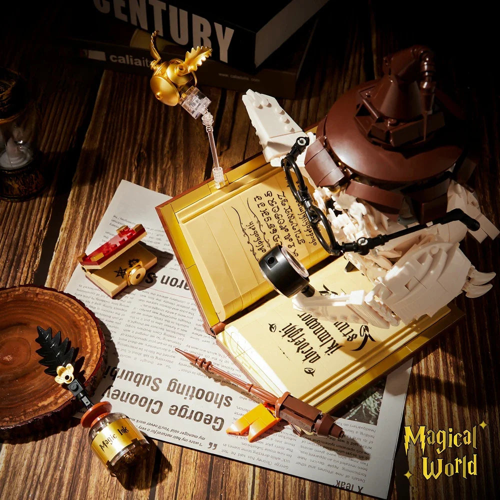 Magical World Owl Doctor Building Blocks — Magic Book & Light Animal Bird Model Toy for Boys, Kids’ Assembly & Christmas Gift