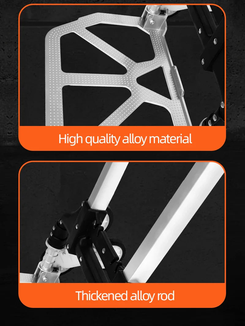 AIRAJ Aluminum Portable Folding Handcart — Ultra-Quiet Wear-Resistant Wheels, Ideal Gift for Parents & Family