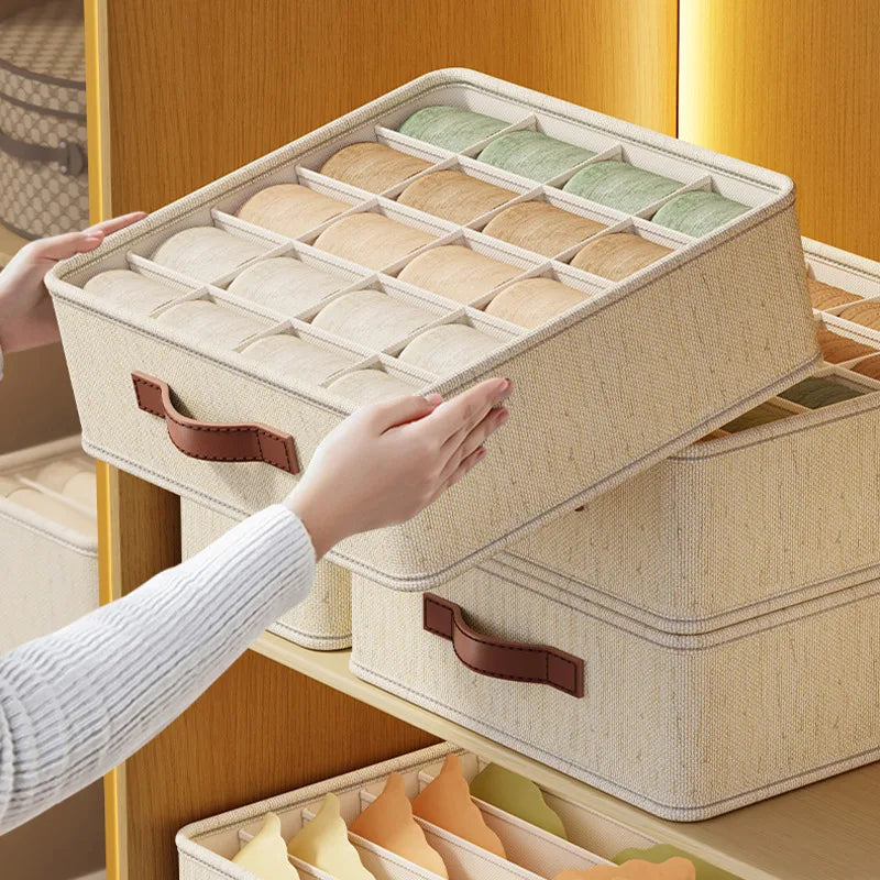 Underwear & Sock Storage Box – Cabinet Drawer Organizer with Dividers for Clothes, Ties & Wardrobe