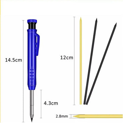 Carpenter Pencil Set for Woodworking - 5 Colors Mechanical Pencils with Refill for Carpentry Marking & Construction Jobs