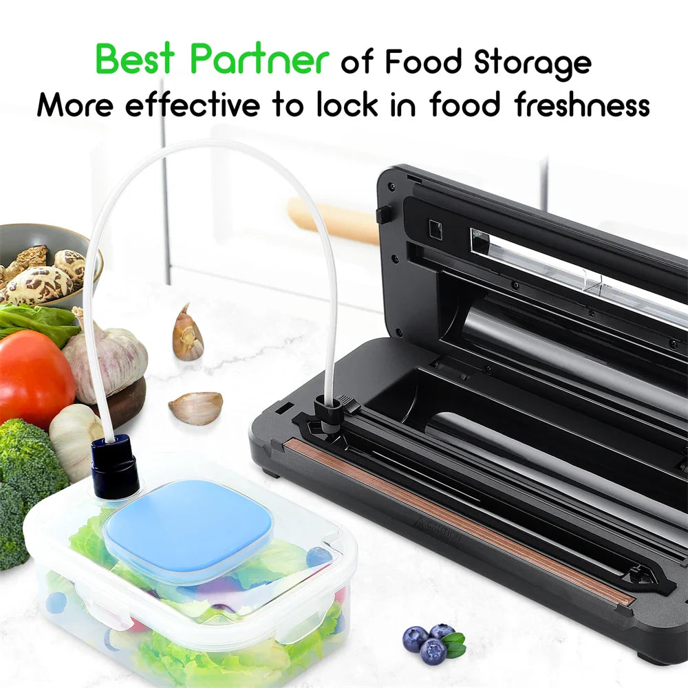 INKBIRD INK-VS03 Food Vacuum Sealer Machine – 80KPA Strong Suction Automatic Vacuum Sealer with Starter Kit for Food Storage & Preservation
