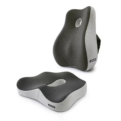 Memory Foam Office Chair & Car Seat Cushion – Orthopedic Lumbar Support Pillow with Coccyx Relief & Massage Back Pad