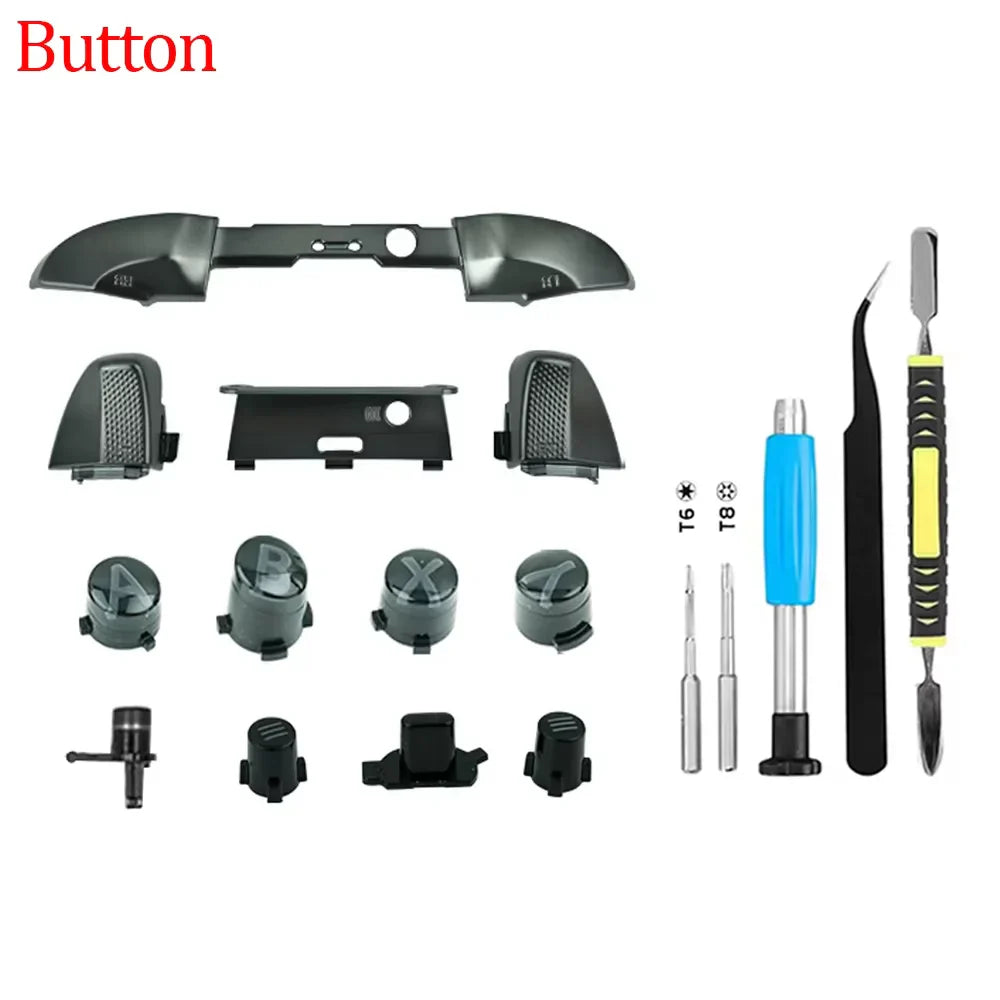 Xbox Elite Series 2 Controller Replacement Housing Shell Kit – Front & Back Case, LB/RB Buttons, Grips & Carry Bag Set