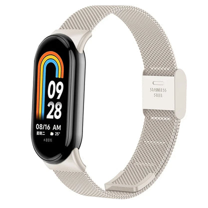 Stainless Steel Mesh Strap for Xiaomi Mi Band 9 & 8 – Metal Replacement Watchband Accessory