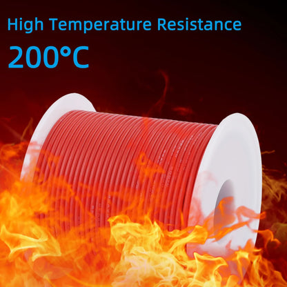 22AWG Flexible Silicone Electric Wire – 22 Gauge Stranded Tinned Copper, 5 Colors, 16.4ft/5m or 32.8ft/10m