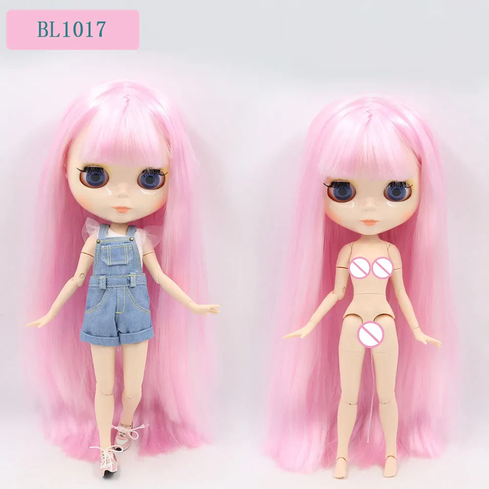 ICY DBS Blyth Doll – 1/6 BJD Customized Nude Joint Body, White Skin Glossy & Matte Face, 30cm Girl Toy Gift