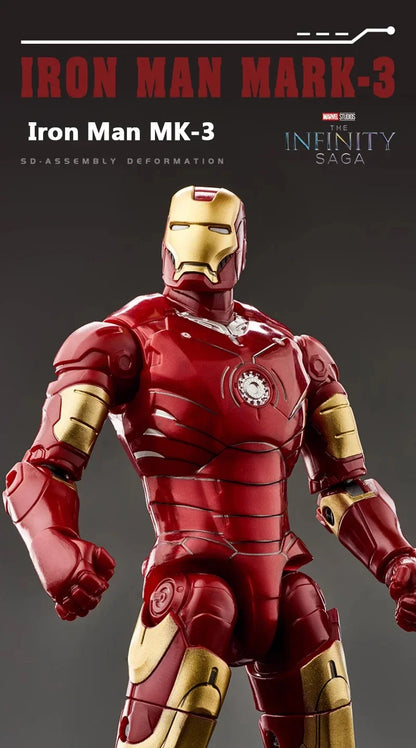 Marvel Iron Man Head Shaped Action Figure – Deformable Toy with Spider-Man Joints, Mobile Model Doll for Kids’ Educational Play
