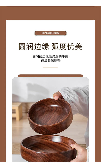 Walnut Wooden Boat Bowl – Vintage Solid Wood Salad & Fruit Bowl for Home Kitchen Storage
