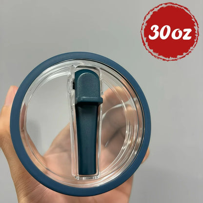 30oz/40oz Tumbler Flip Straw Lid Replacement – Spill-Proof Reusable Cover for Quencher Cups