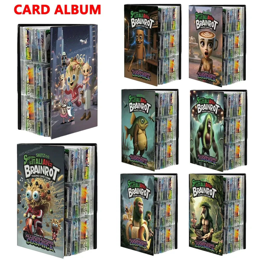 Italian Brainrot Trading Card Binder Album – 9-Pocket Anime Card Storage Holder, Collection Protector Notebook, Birthday Gift for Collectors
