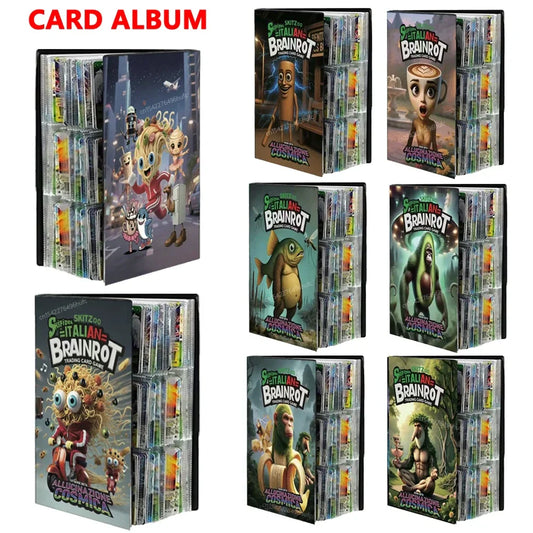 Italian Brainrot Trading Card Binder Album – 9-Pocket Anime Card Storage Holder, Collection Protector Notebook, Birthday Gift for Collectors