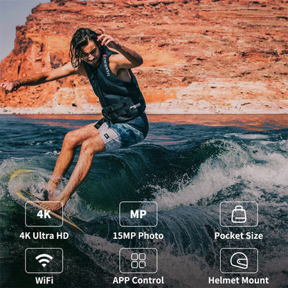 SJCAM C100 Plus 4K Action Camera — 30M Waterproof WiFi Sport Cam with EIS for Bike & Motorcycle Helmets