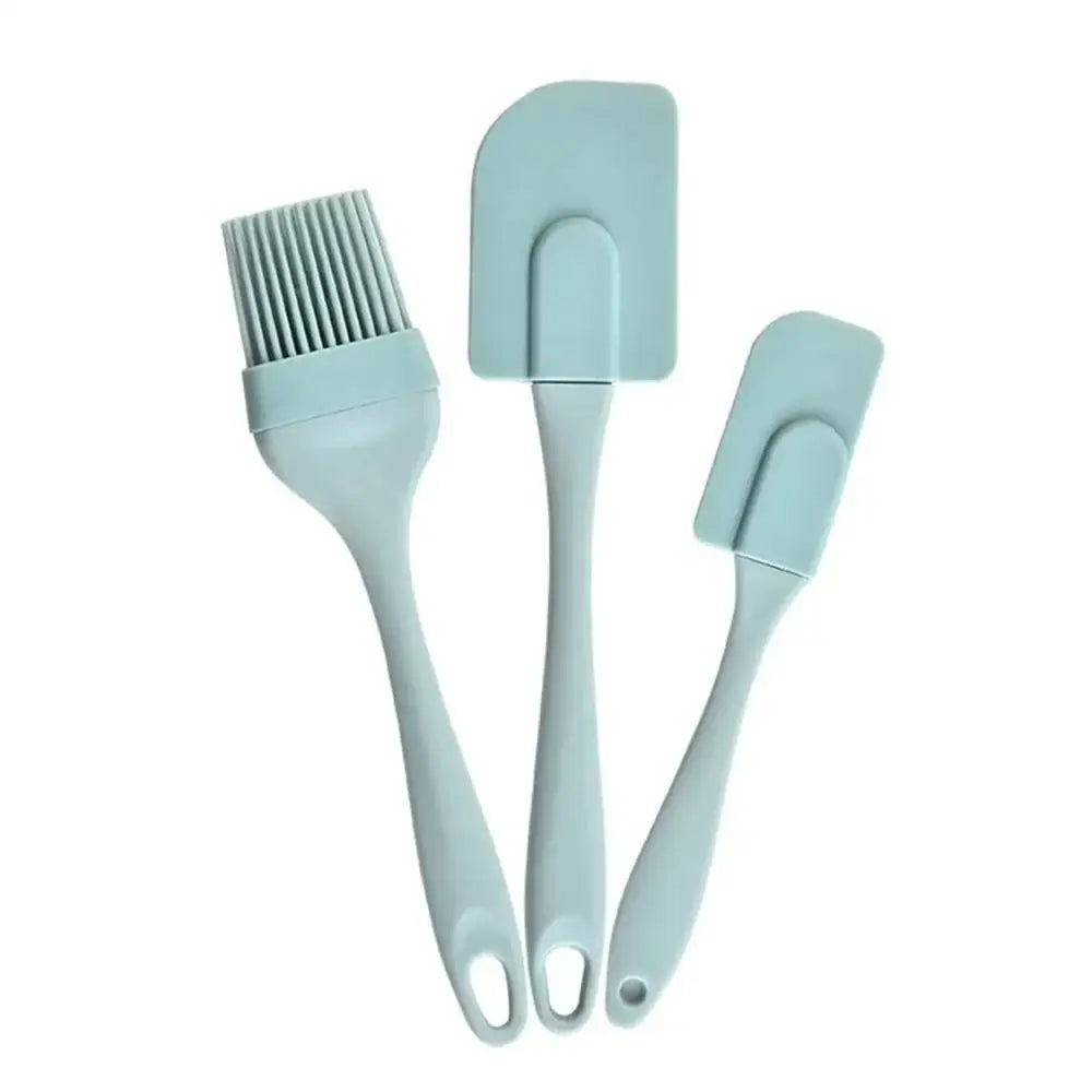 3Pcs Non-Stick Silicone Baking Spatula Set – Cream Scraper, Butter & Cake Mixer Tools with PP Handle for Kitchen Baking Use
